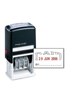 اشتري Paid Stamp with Date, Self Inking Stamp for Office Business Supplies, Red Ink Date and Blue Text في الامارات