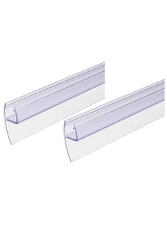 اشتري 2 Meter Durable Translucent Weather Stripping Seal Sweep With Drip Rail Shower Door Pvc Silicone Lip Seal Strip For Frameless Glass Pack Of 2 Side Lip 12Mm في الامارات