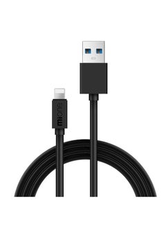 Buy 1.2 Meter Fast Charging Cable USB Lightning Output 2A Data Sync Black in Saudi Arabia