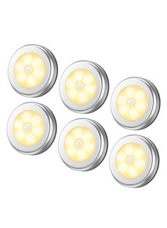 Buy 6 Packs Motion Sensor Light, Cordless Battery-Powered LED Night Lights for Hallway Bathroom Bedroom Kitchen, Closet Lights Stair Puck Lighting(Warm White) in Saudi Arabia