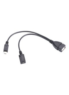 Buy 2-In-1 OTG Micro USB Cable Black in Saudi Arabia