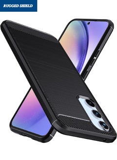 Buy Samsung Galaxy A55 Case, Galaxy A55 Cover with Brushed Carbon Fiber Texture, Flexible TPU Shockproof Military Protection Bumper Phone Case, Slim Case Cover for Samsung Galaxy A55 5G, Black in UAE