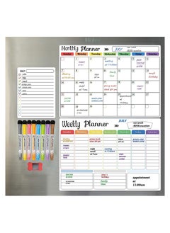 Buy COOLBABY Magnetic Dry Erase Calendar Whiteboard for Refrigerator 3 Boards Included Monthly Weekly Daily Calendar Whiteboard for Family Planner Kitchen Schedule Board 6 Markers 1 Eraser in UAE