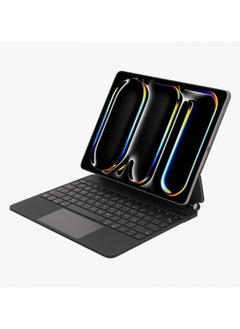 Buy iPad Pro 13" 2024 Keyboard AeroBoard Saffanio Leather Wireless Keyboard - Black in UAE