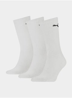 Buy Pack of 3 Printed Logo Ribbed Crew Socks in Saudi Arabia