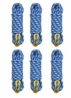 اشتري Tent Rope, Camping Guylines 5mm Ultralight Tent Cord Rope with Aluminum Tensioner Set of 6 Pack في الامارات