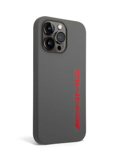 Buy AMG Liquid Silicone Case With Colorful AMG logo For iPhone 14 Pro Max - Red/Grey in UAE