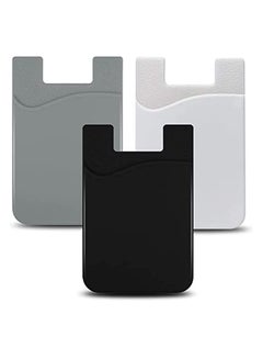 اشتري 3pcs Cellphone Card Holder Back Wallet, Silicone Adhesive Stick-on Credit Card ID Card Keeper في الامارات