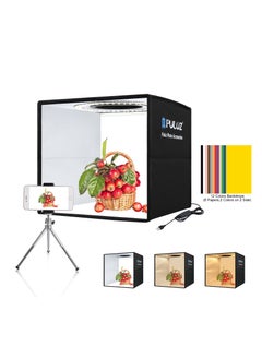 Buy 9.8 inch Foldable Portable Photography Shooting Box,Photo Lighting Studio with 3 Modes Dual Color Temperature Ring Light and 12 Color Backdrops in UAE