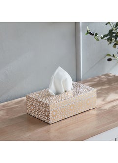 اشتري Armaya Zellige Print Tissue Box Holder 23.5 x 14 x 7.5 cm في الامارات