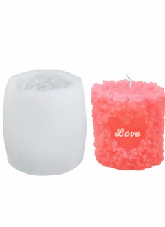 اشتري Candle Molds Silicone- Rose Flower Candle Molds 3D Love Silicone Column Mould Valentine's Day Resin Casting Mold for DIY Candle Making Homemade Soap Polymer Clay Craft Plaster في الامارات