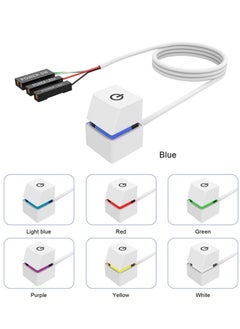 اشتري Computer Desktop Switch 2M Portable LED Lights Computer Desktop Switch PC External Start On Off Button Extension Cable RGB Light في الامارات