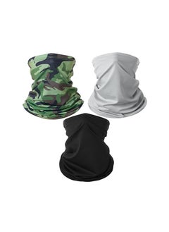 Buy 3 Pack Neck Gaiter Summer Fishing Face Mask Scarf Reusable UV Protection Headwear Breathable Face Cover Scarf for Cycling Skiing Fishing Hiking in Saudi Arabia