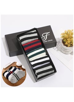 Buy 5 Pairs Of Boxed Men's Business Style Breathable Boat Socks in UAE