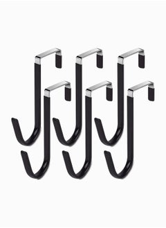 اشتري Over Door Hooks, SYOSI Towels Hook for Bathroom Bedroom Kitchen Clothes Shoes Bag Hats Coats, Stainless Steel Door Hanging Hook with Soft Rubber Surface, Helps for Tidy Room and Save, 6 Pack Black في الامارات