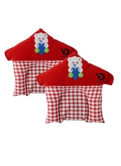 Buy Atk Pack of 2 Head Neck Support Pillow Organic Fabric Baby Pillow Perfect For Kids Sleeping Pillow Baby Red in UAE