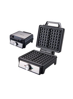 Buy Germany waffle maker 2 large pieces 1600 watts Non Stick Teflon plates & Adjustable Temperature Control SK-08025 Black in Saudi Arabia