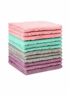 Buy Microfiber Cleaning Cloth, 12 Pack Kitchen Towels Double Sided Microfiber Towel Lint Free Highly Absorbent Multi-Purpose Dust and Dirty Cleaning Supplies for Kitchen Car Cleaning in UAE