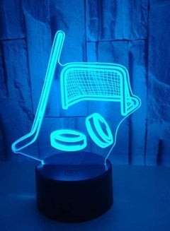 اشتري ice hockey stick shape 3D light colorful color changing touch switch remote control Multicolor Night Light creative gift atmosphere small table lamp في الامارات