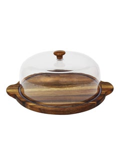 اشتري Walnut Wood Cheese Platter with Dome في الامارات