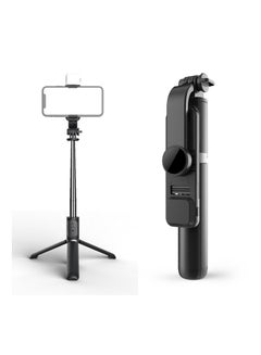 Buy Q02s  Led Light Bluetooth Tripod Selfie Stick - Black in UAE