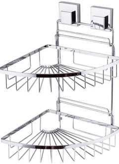 اشتري Home Pro 2-Shelves Smartloc Corner Rack 26.5 cm x 26. 5 cm x 30 cm Size Silver في الامارات