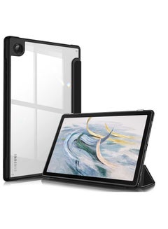 Buy Hybrid Slim Case for Samsung Galaxy Tab S8 Ultra Shockproof Cover with S Pen Holder Clear Transparent Back Shell Auto Wake/Sleep with Screen Protector (Black) in UAE