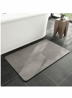 اشتري Bath Mat Rug-Rubber Non Slip Quick Dry Super Absorbent Thin Bathroom Rugs Fit Under Door-Washable Bathroom Floor Mats-Shower Rug for in Front of Bathtub,Shower Room,Sink (40x60 CM, Gray) في الامارات