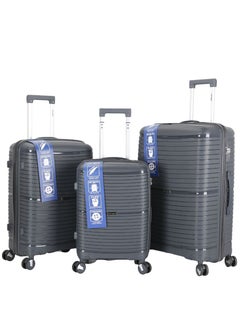 اشتري Trolley Luggage 3 Pieces Set PP Hard Side Bag 360 Degree Spinner Wheels Trolley Luggage Set with TSA Lock في الامارات