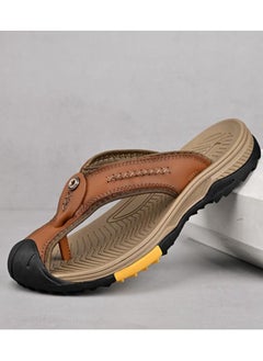 Buy New Men Sandals and Slippers Outdoor Flip Flops Breathable Thick-Soled Toe Sandals in Saudi Arabia