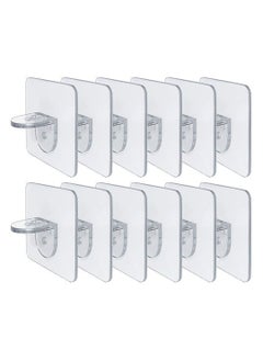 اشتري Punch Free Shelf Support Peg, 12 Piece Self Adhesive Shelves Clips for Kitchen Cabinet Book Shelves-Strong Partition Holders Pin for Closet Brackets Clapboard Layer-Load Bearing 10 Pounds في السعودية