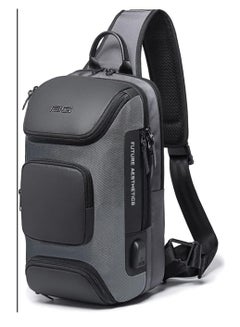 Buy BANGE Sling Bag, Waterproof Men's Chest Bag Shoulder bags Crossbody Sling Backpack for Men(Grey) in UAE