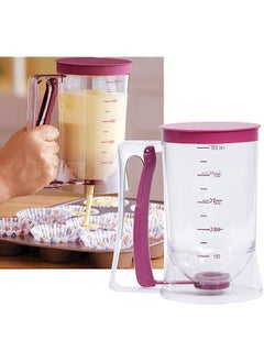 اشتري 900ML Pancake Batter Dispenser,Handheld Cream Separator Perfect DIY Baking Tool Bakeware Maker with Squeeze Handle Measuring Label for Cupcakes,Muffin Mix,Waffles,Crepes or Any Baked Goods في السعودية