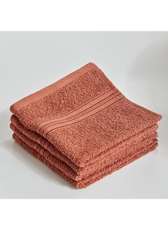 Buy Essential Carded 4-Piece Face Towel Set 30 x 30 cm in UAE