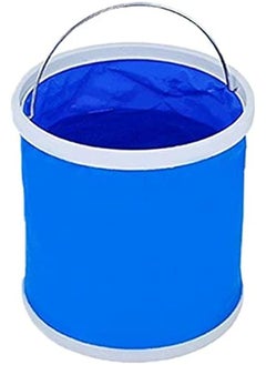 Buy Multipurpose 11L Travel Folding Water Bucket For Camping Hiking Washing - Blue in UAE