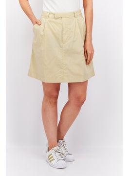 اشتري Women Solid Denim Mini Skirt, Beige في الامارات