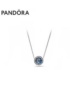 Buy Pandora Cubic Zirconia Women's Classic Ocean Heart Round Pendant 925 Silver Necklace ZT0139 in UAE