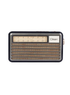 Buy Clikon Rechargeable Vintage Radio with Wooden Finish Body, FM/AM/SW Band/DSP Radio Forms, Bluetooth/USB/TF Card Connectivity, 2 Years Warranty, Brown – CK837 in UAE