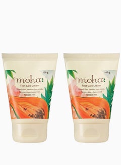 Buy moha  Foot Cream For Rough Dry and Cracked Heel Feet Cream For Heel Repair With Benefits Of AleoVera Papaya and Peppermint Each 100 gram Pack of 2 in UAE