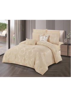 Buy Two-sided comforter set, luxurious heavy jacquard bedspread, consisting of 8 pieces, king size quilt, 220 x 240 cm. in Saudi Arabia