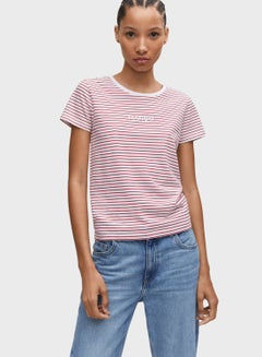 Buy Round Neck Striped T-Shirt in Saudi Arabia