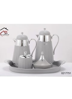 Buy Thermos set for Tea and Coffee with Serving sauce, Sugar Packet and Attractive Tea box 5 pieces in Saudi Arabia