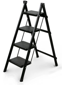 Buy Black Four-Step Ladder Thickened Indoor Herringbone Ladder Ascending Ladder Household Step Ladder-Folding Design in UAE