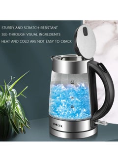 Buy Electric Glass Tea Kettle, 1500W Fast Boil 1.7L with LED Interior, Auto Shut-Off & Boil-Dry Protection in UAE