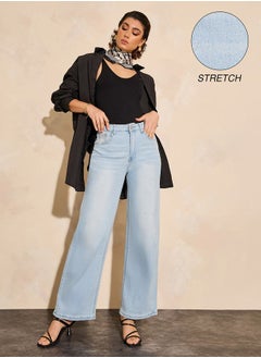 Buy High Rise Wide Leg Full Length Jeans in Saudi Arabia