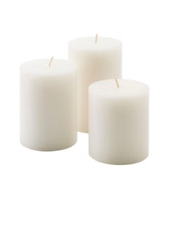 Buy Set Of 3 White Candles in Saudi Arabia