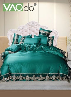 Buy 4-Piece Luxury Silk Bedding Lace Edge Design Sheet Quilt Cover And  Pillowcases Set in Saudi Arabia