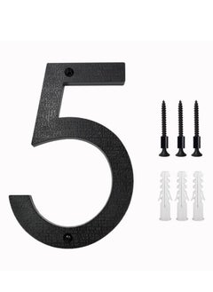 اشتري 8’’ Modern Floating House Numbers for Outside Large Black Shadow Home Number with Nails Kit & Template Easy to Be Mounted for Exterior House Address Garage Gate Street Farmhouse Number 5 في السعودية