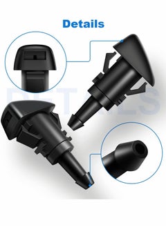 اشتري Windshield Wiper Nozzles, 2 Pack Premium Front Windshield Washer Nozzles, Windshield Washer Nozzle Replacement for Chrysler/Dodge/Jeep/Ram, Windshield Nozzle Spray Jet Kit Replaces في الامارات