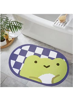 اشتري Absorbent Floor Mat,Napa Skin Super Absorbent Bathroom Mat Thin Quick Dry Bath Mat Non-Slip Floor Mats for Bathroom Kitchen Sink(78x48cm) في السعودية